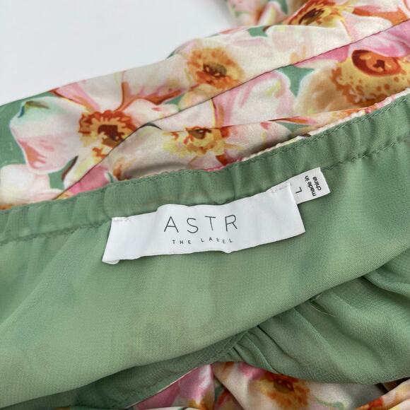 ASTR THE LABEL Giova Dress Size Large Maxi Wedding Cocktail Evening Floral Satin - Picture 5 of 15